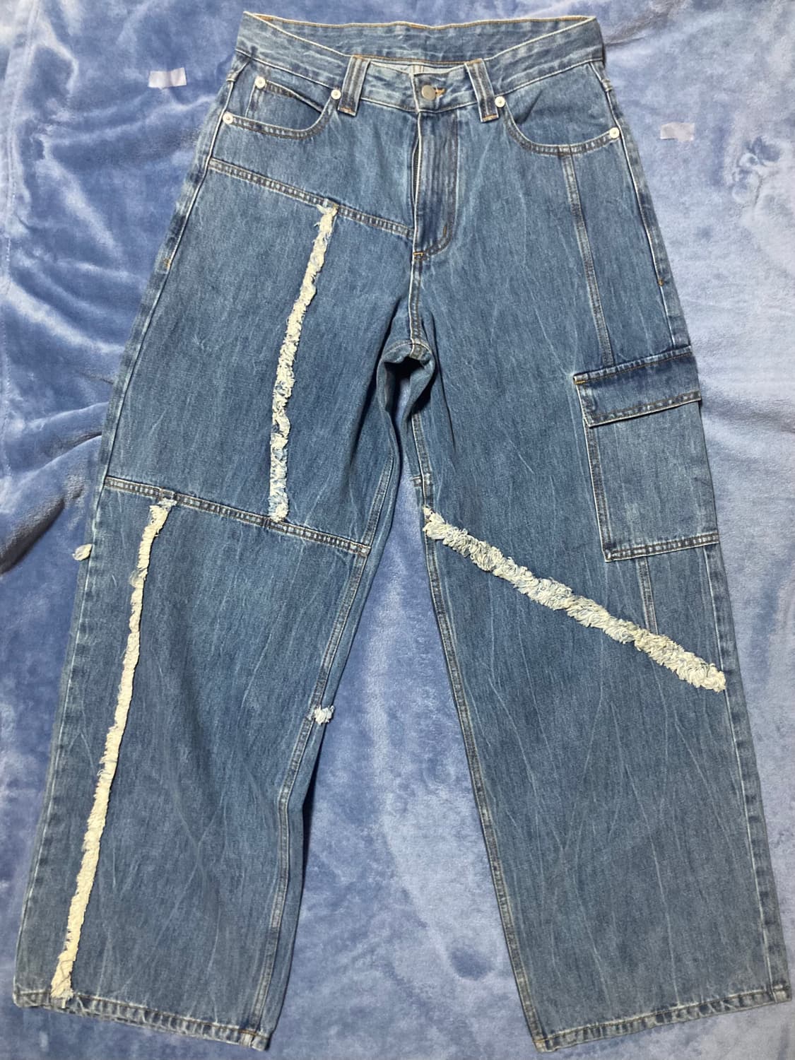 [노운/1]언발란스 와이드 데님 상품이미지2