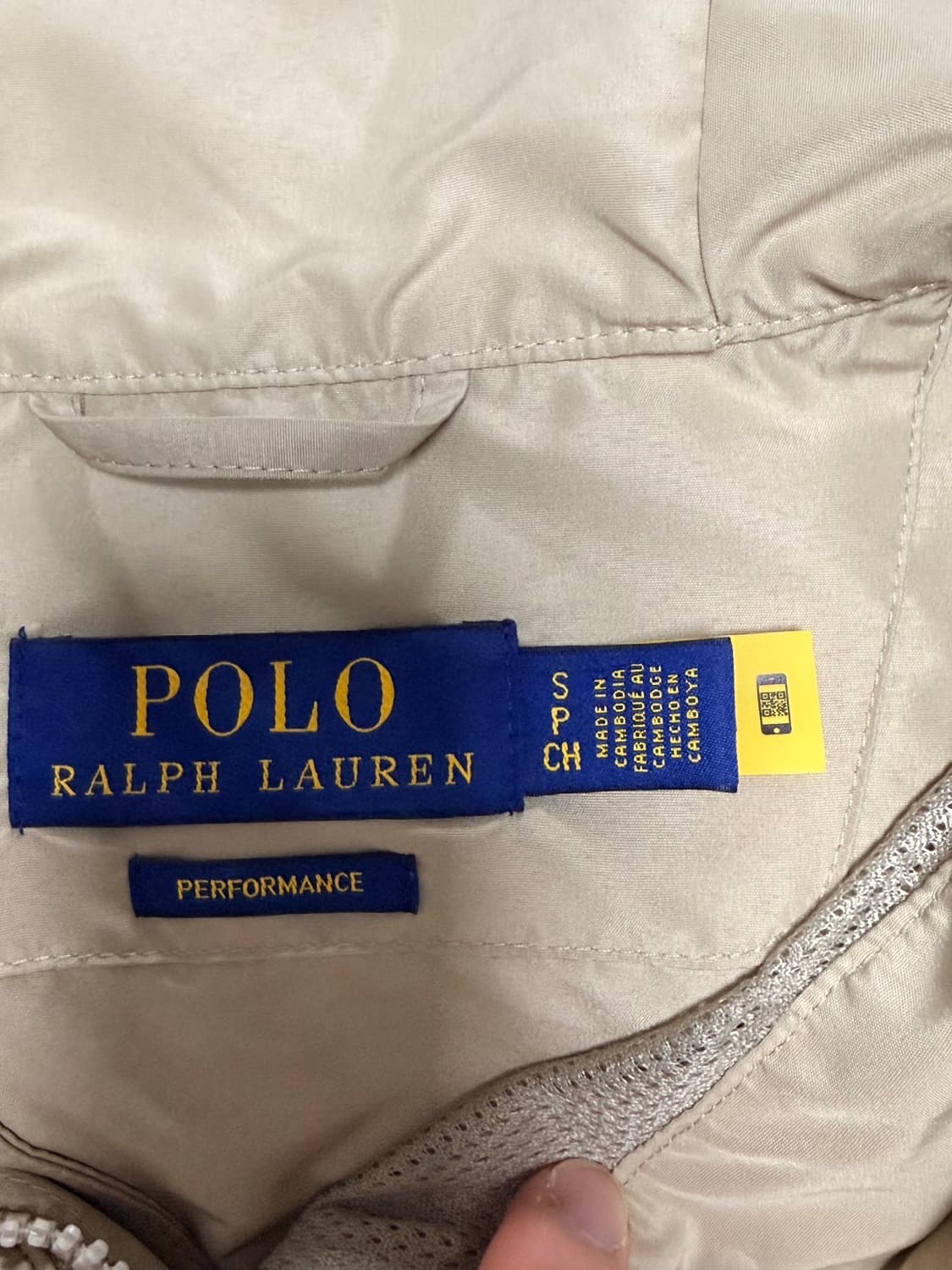 폴로랄프로렌 윈드브레이커 자켓 베이지 S qr인증 상품이미지3