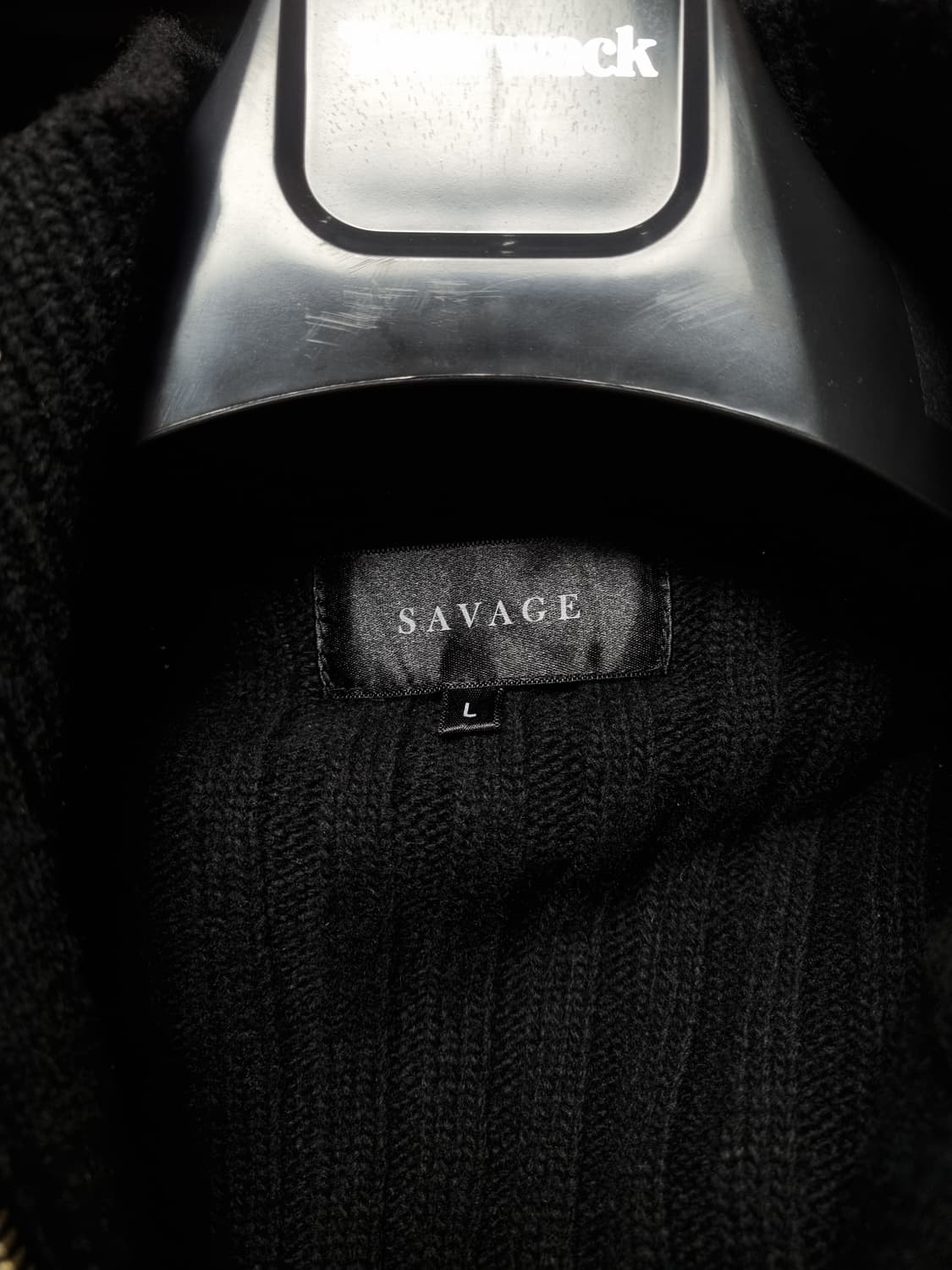 세비지 니트집업 블랙 상품이미지5