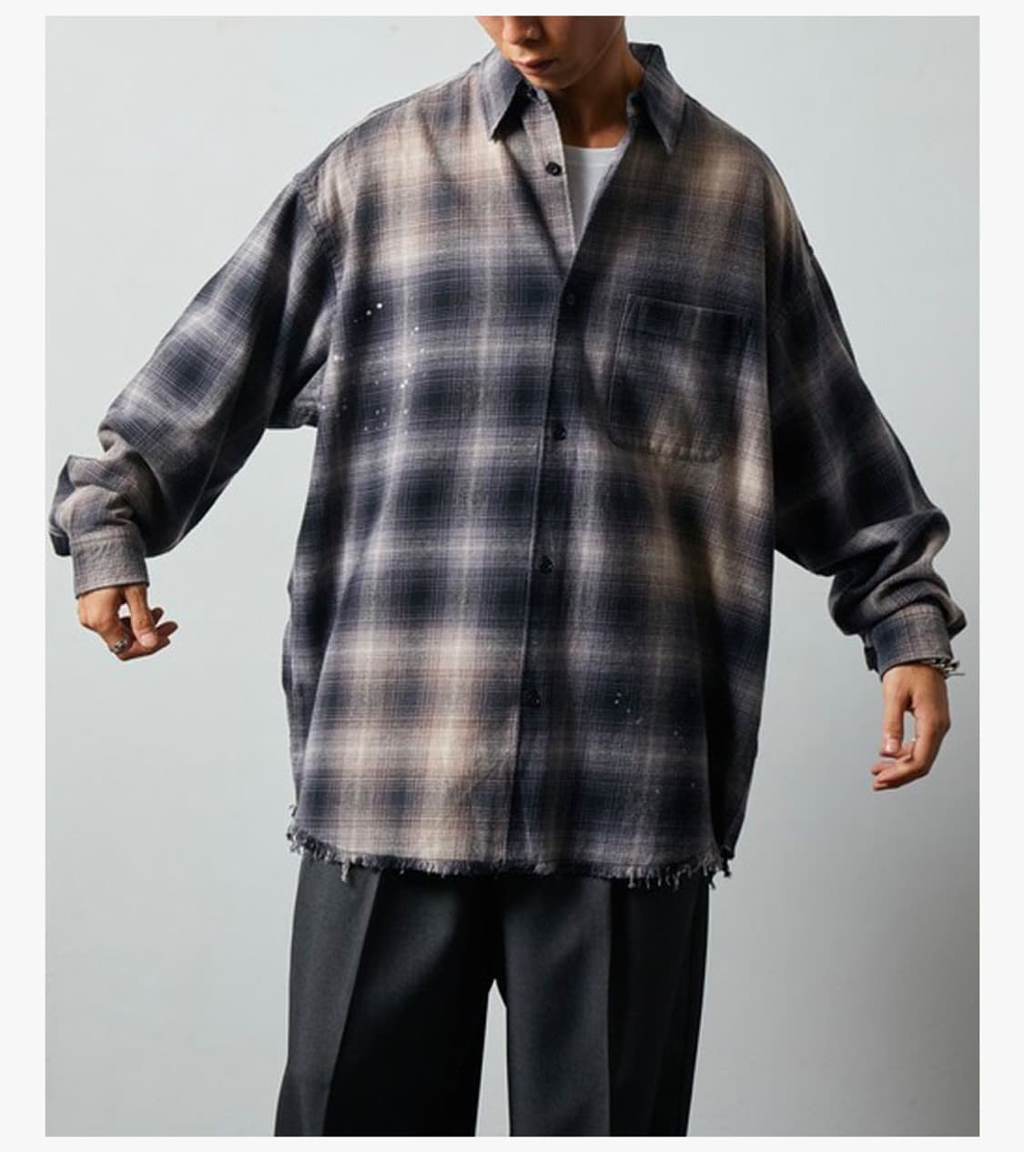 FREAK’S STORE - 24FW BLEACH CHECK SHIRT 상품이미지2