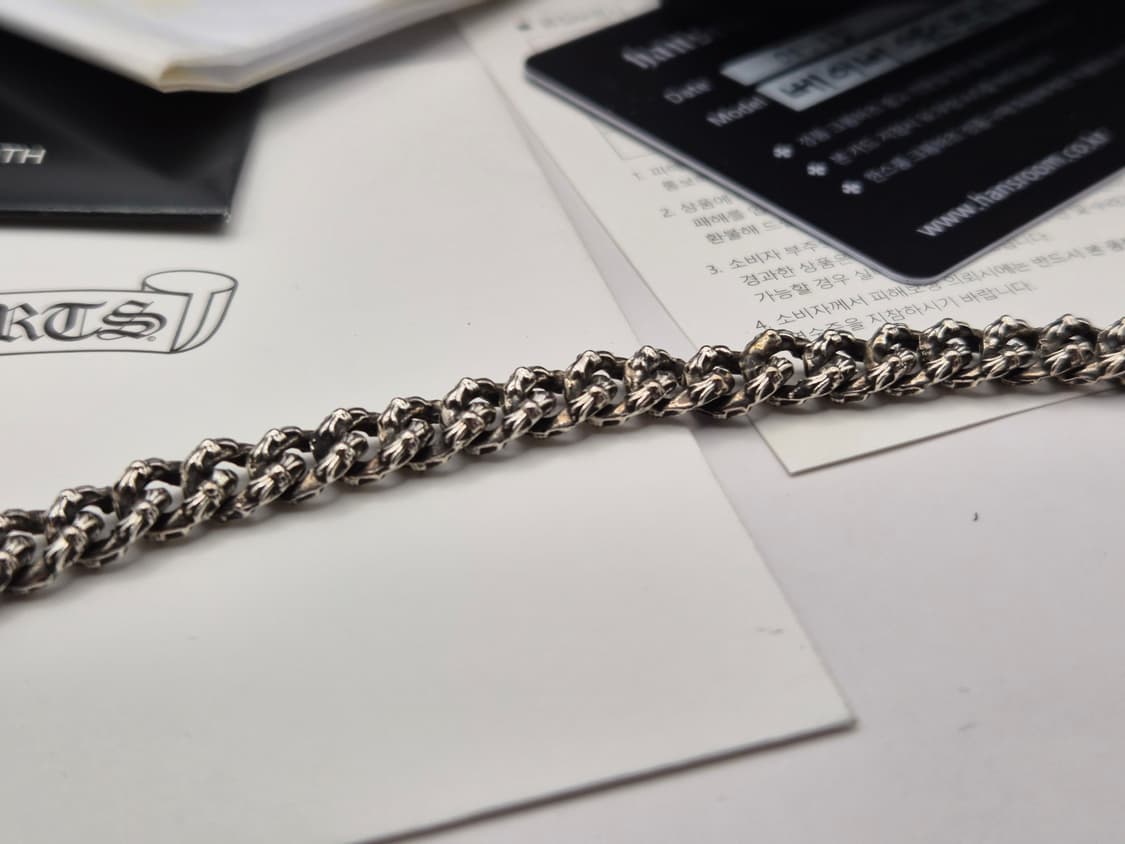 크롬하츠 정품 베이비엑스트라 펜시 체인 팔찌 8인치 풀구성 상품이미지8