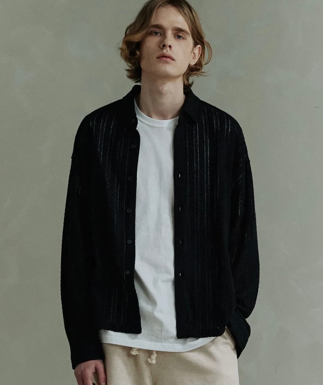 아노블리어 크로셰 셔츠 블랙 (정가 5만원) 상품이미지5