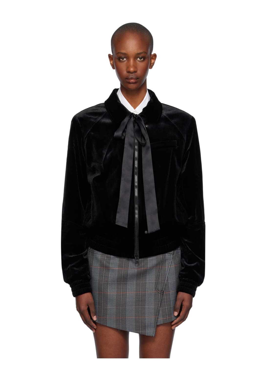 오픈와이와이 타이 벨벳 봄버 자켓 S 상품이미지1