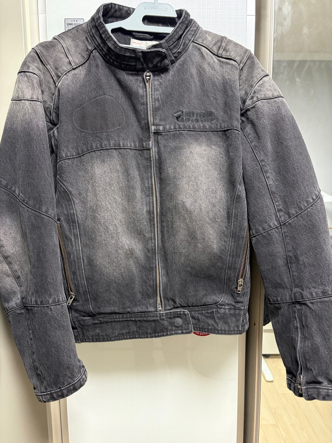 ETCE 블랙 데님 바이커 자켓 100사이즈감 신품 수준 상품이미지1