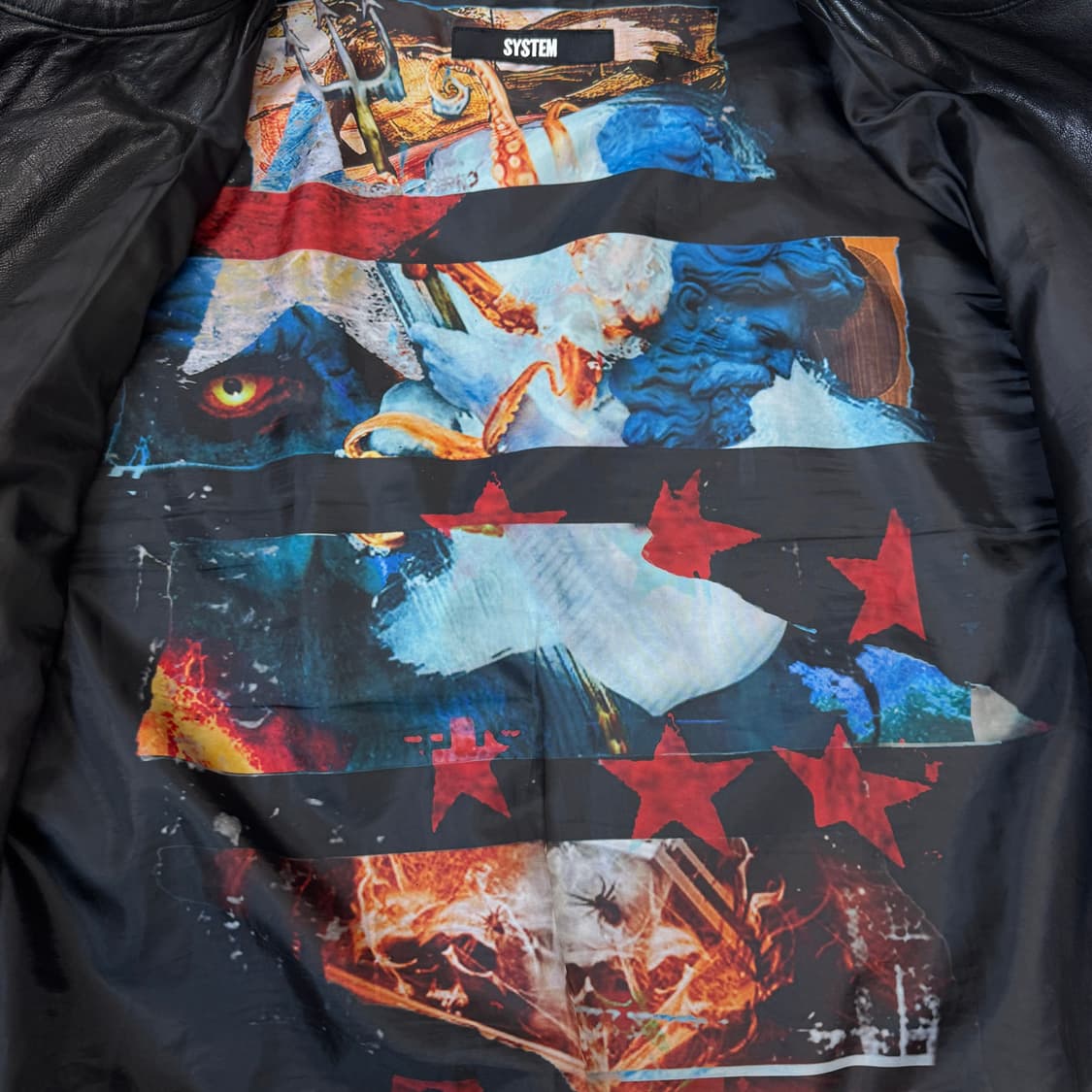 시스템 사선 바이커 리얼레더 릭오웬스맛 양가죽 자켓 상품이미지8