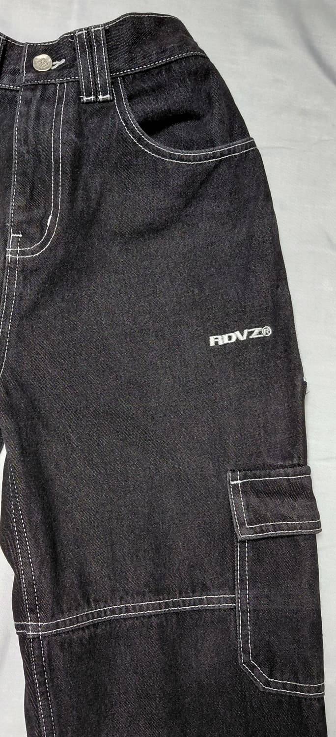 RDVZ 스티치 포인트 블랙 카고 데님 S (무료배송) 상품이미지2