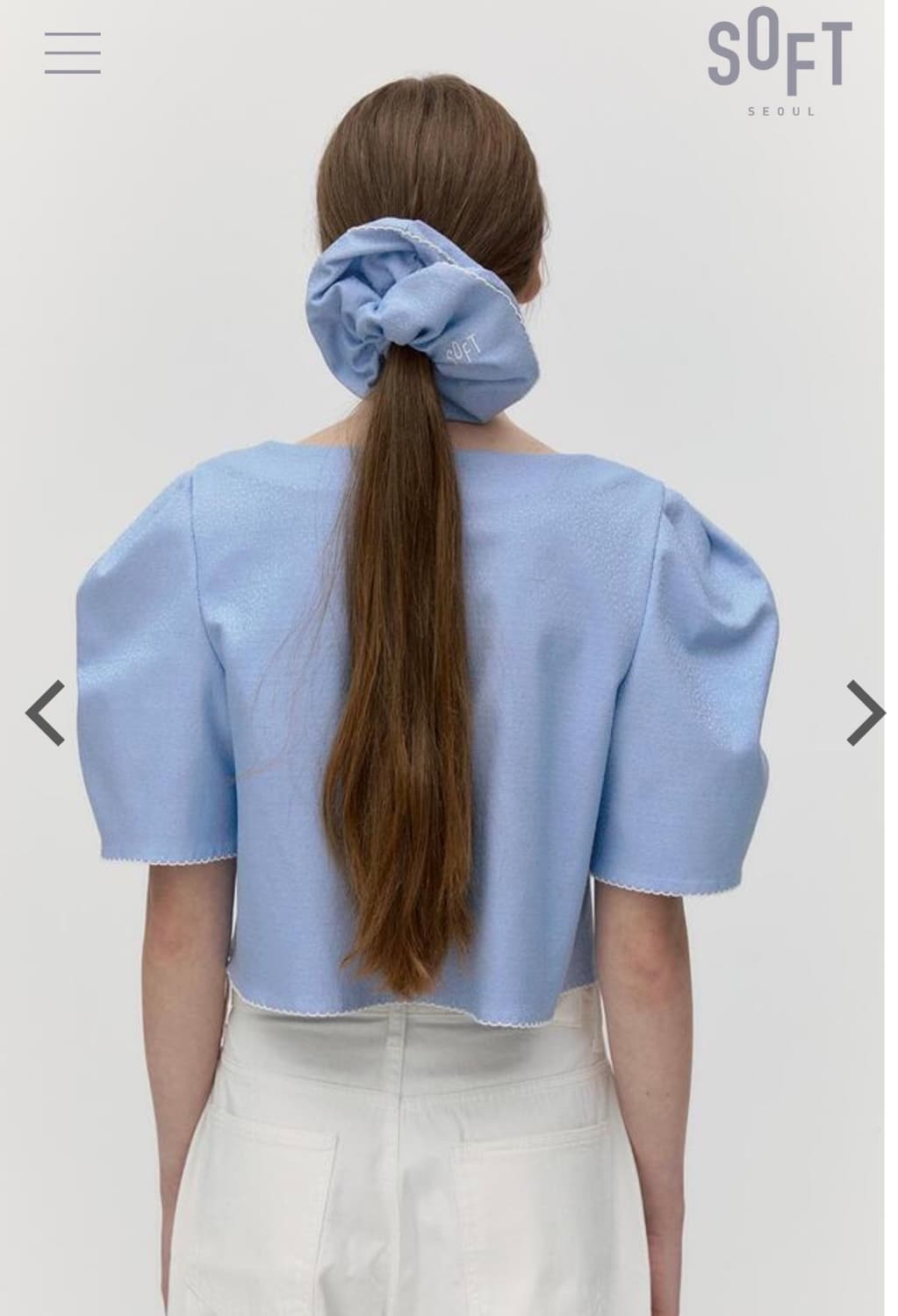[소프트서울] JACQUARD RIBBON PUFF BLOUSE 상품이미지4
