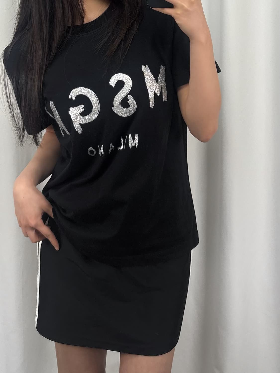 msgm 브러쉬드 블랙 반팔 상품이미지2