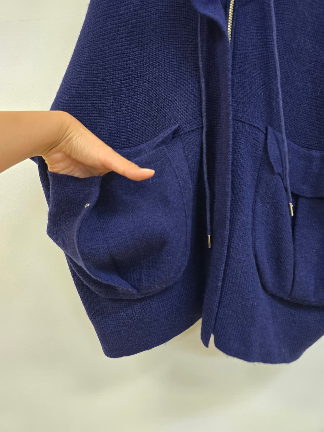 한섬 시스템 루즈핏 빅포켓 후드 니트 집업 상품이미지7