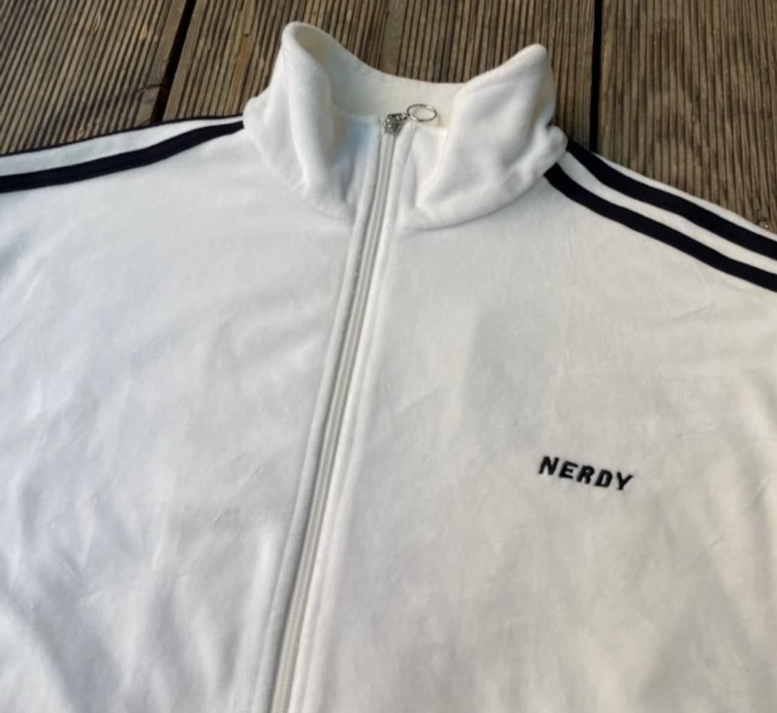 널디 벨벳 화이트 흰검 트랙탑 져지집업 95~100 상품이미지2