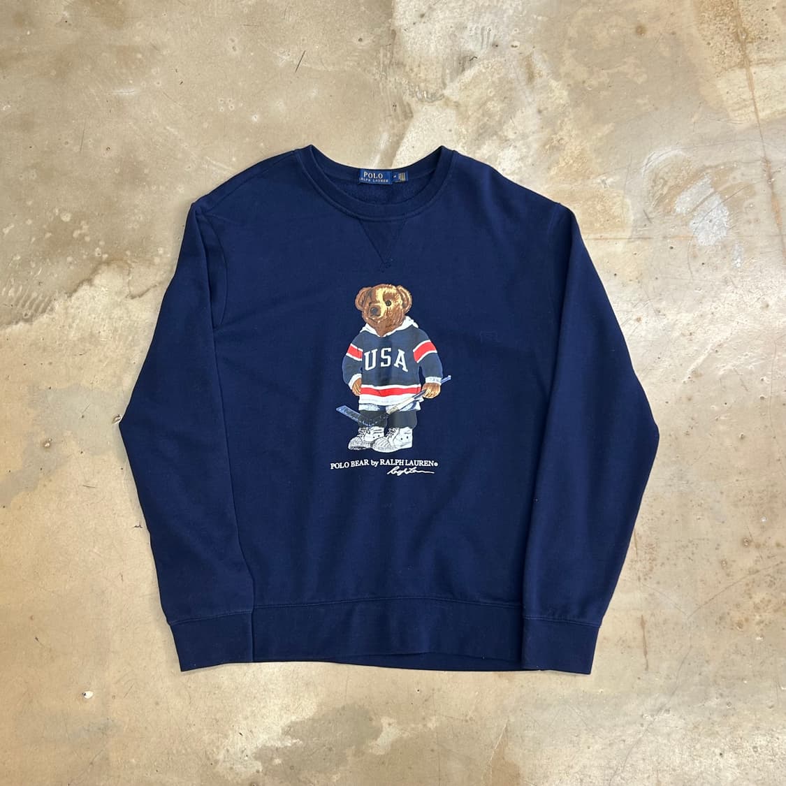 M 폴로랄프로렌 폴로베어 프린트 네이비 맨투맨 상품이미지2