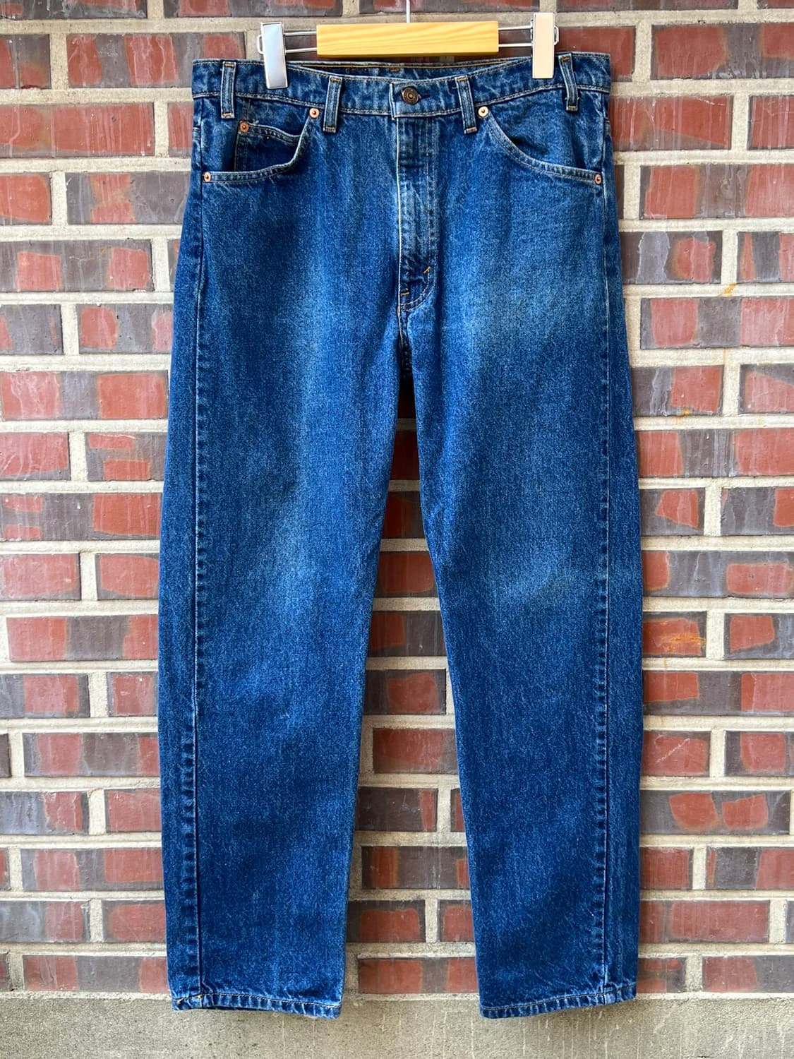 90's [34x30] 리바이스 505 오렌지탭 블루 데님 팬츠 상품이미지1