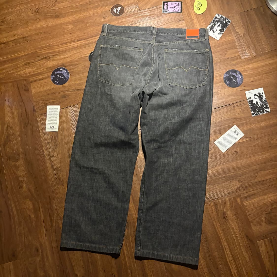 BOSS ORANGE LABEL 새깅 와이드 블랙진 상품이미지5