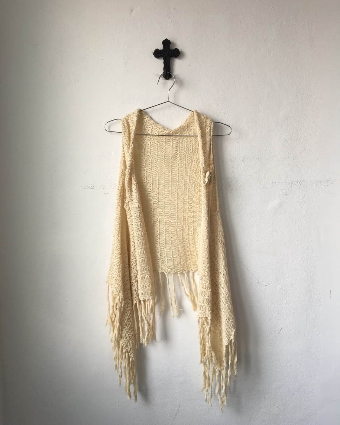 Fringe knit open vest 상품이미지1