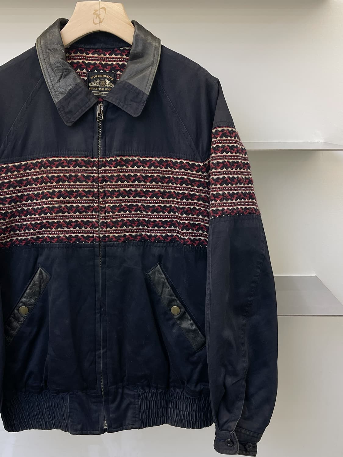 Mikebirnies 90s 울 니티드 봄버 자켓 상품이미지2