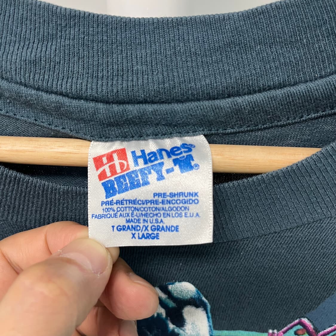 [XL] USA 헤인즈 90s 지브라 애니멀 빈티지 반팔 티셔츠 상품이미지8