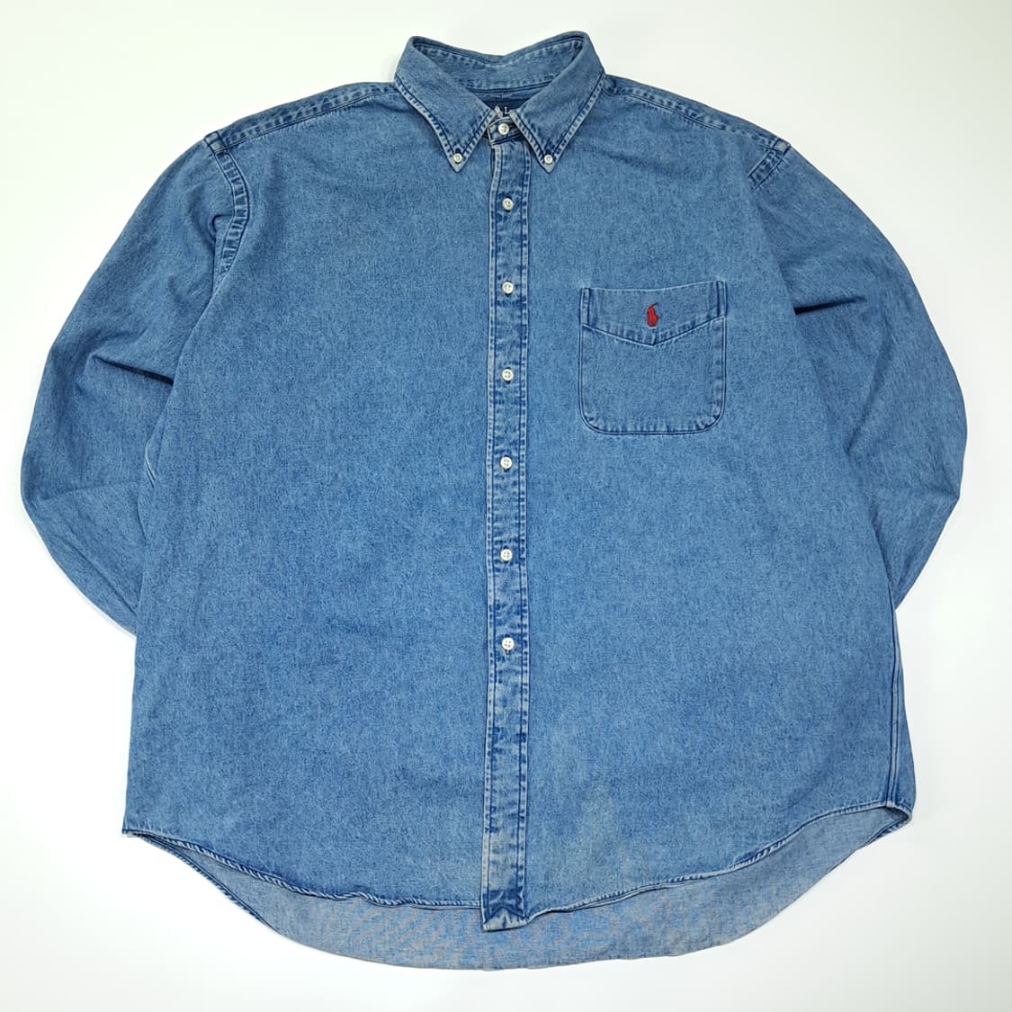 CL559 XL 폴로 90s 레드포니 빅셔츠 클래식 데님 셔츠 남방 상품이미지1