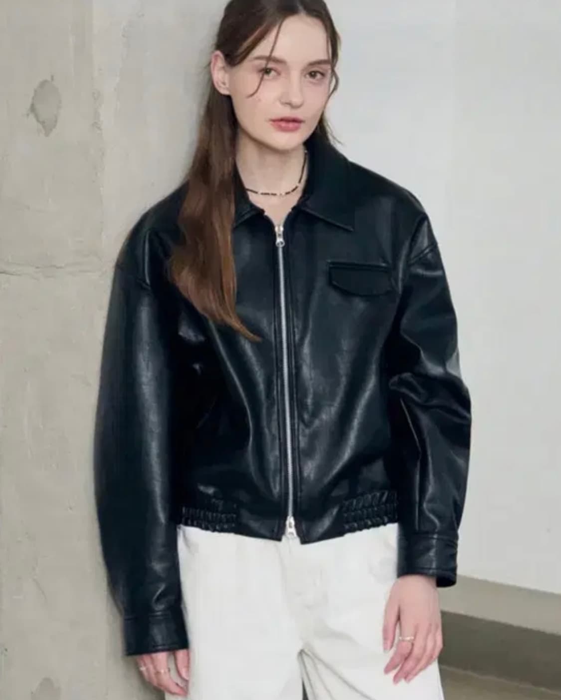 드로우핏 크랙레더자켓(블랙) 상품이미지1