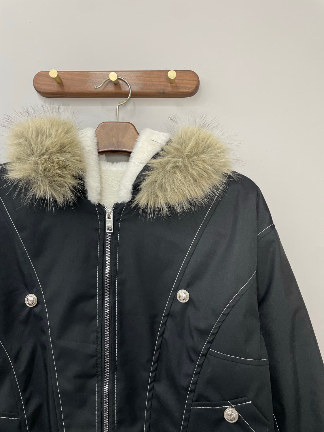빈티지 후드 퍼 자켓 (털부착가능) H2008 상품이미지3