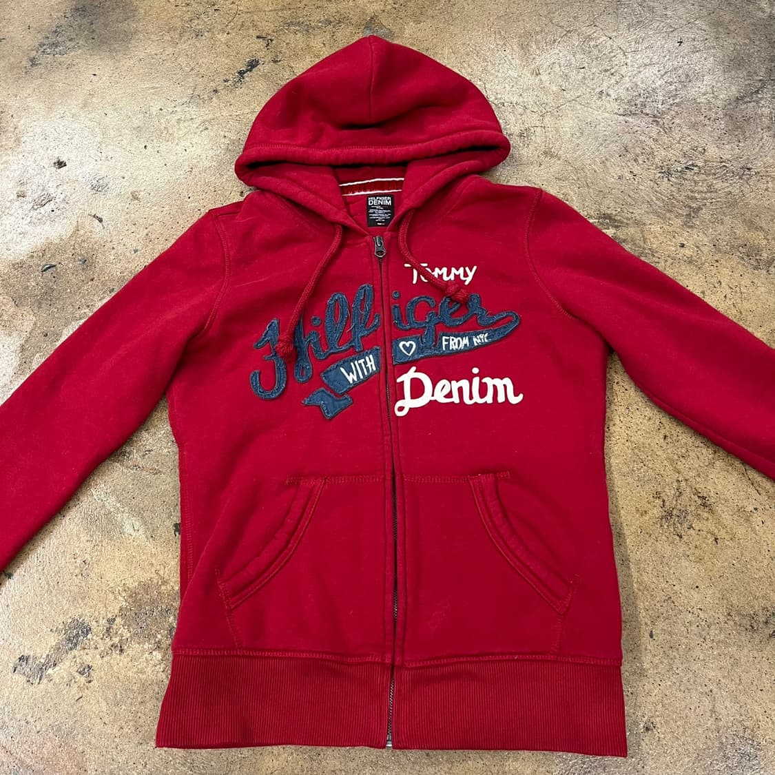 타미힐피거 레드 데님 하트 후드집업  상품이미지3