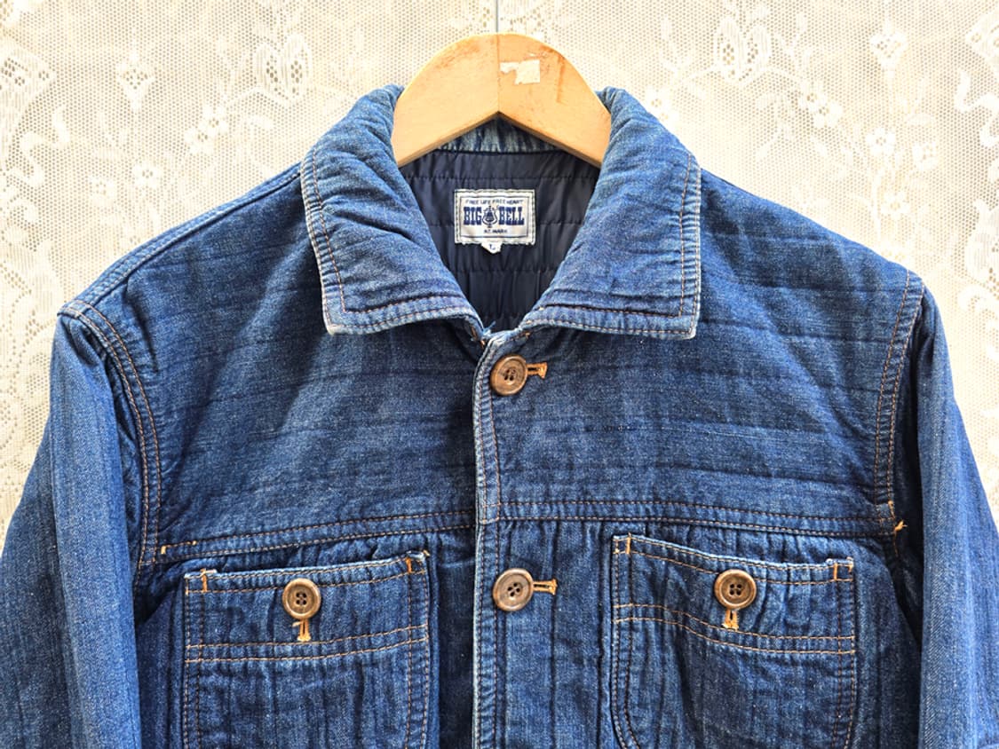 90s 빅 벨 데님 퀄팅 커버올 상품이미지2