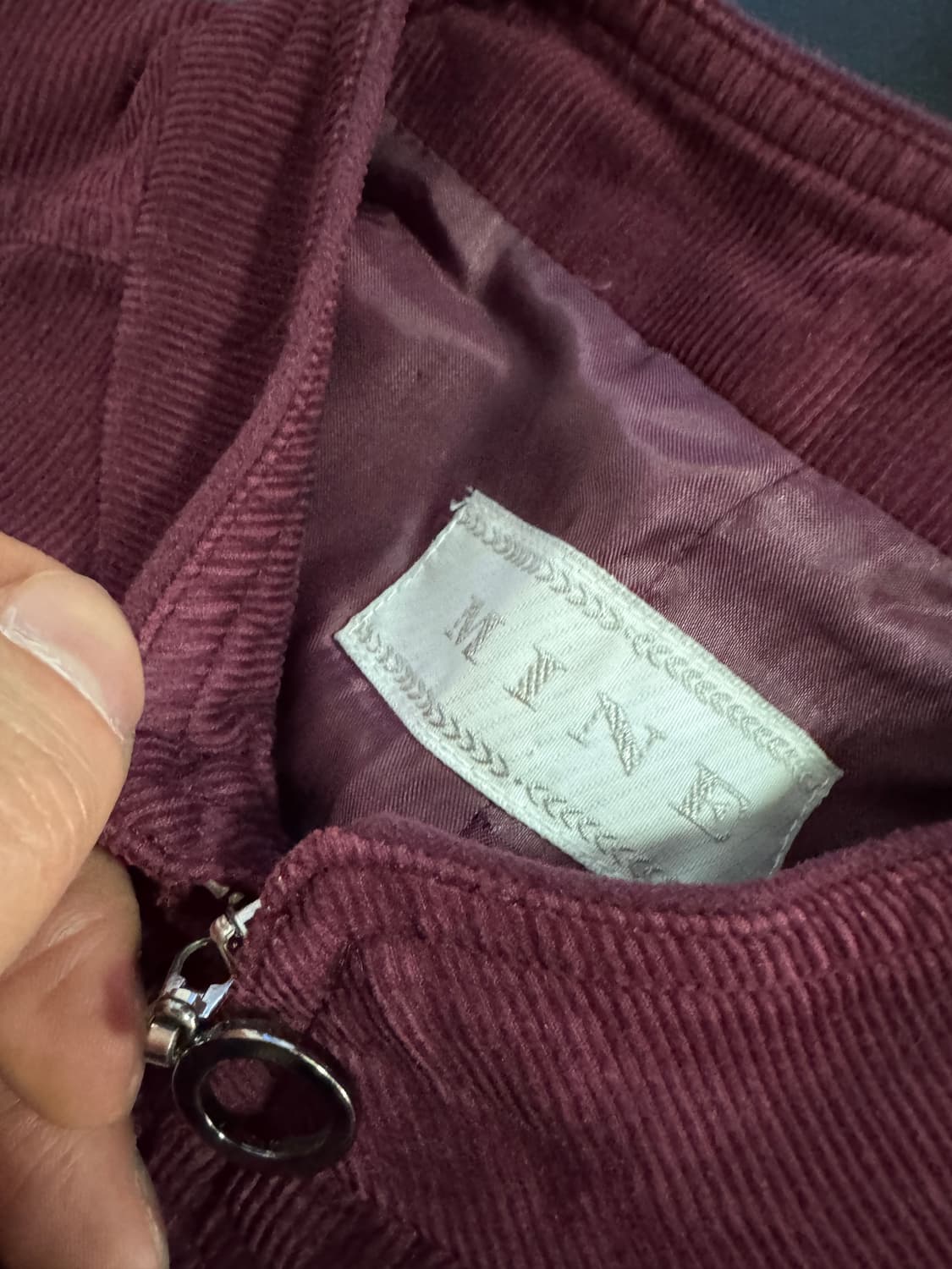 여성 마인 Mine 빈티지 코듀로이 크롭 자켓 S 버건디 타임 아이엔씨 상품이미지3