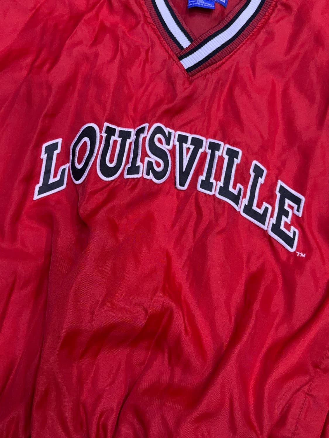 스타터 루이스빌 대학 럭비팀 로고 자수 V넥 웜업 XL 상품이미지4