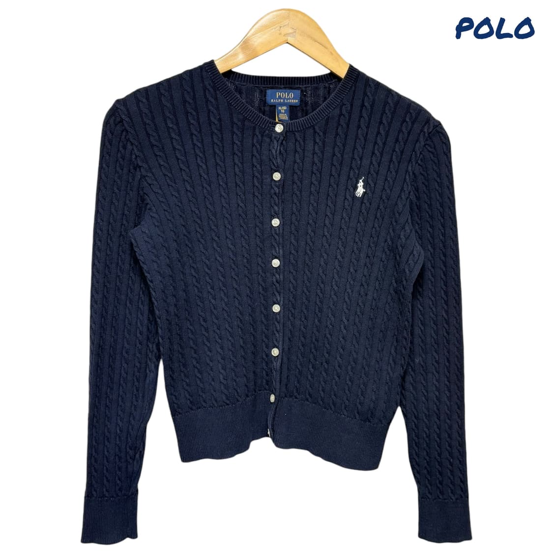3769 폴로 랄프로렌 네이비 꽈베기 케이블 니트가디건 상품이미지1