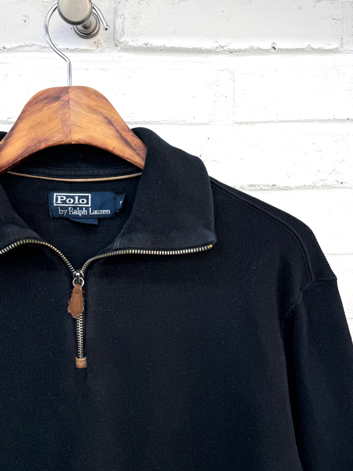 폴로 블랙 반집업 니트 상품이미지4