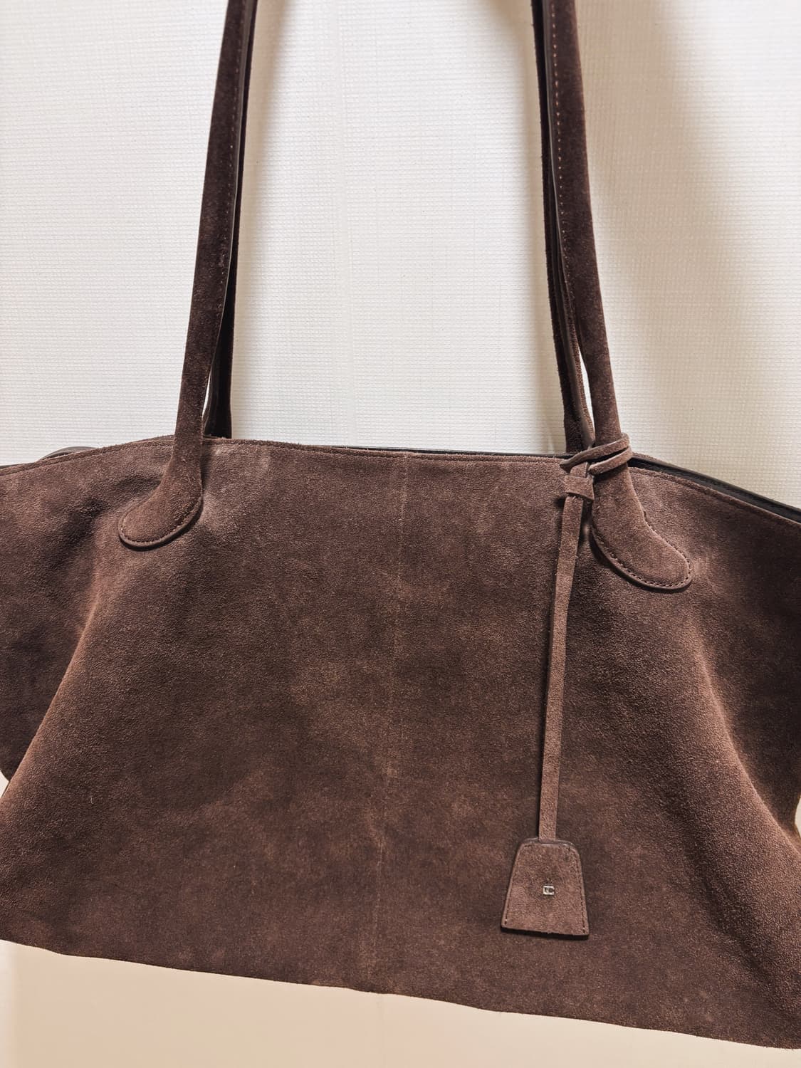 로우클래식 스웨이드 리얼레더 빅숄더백 브라운 상품이미지6