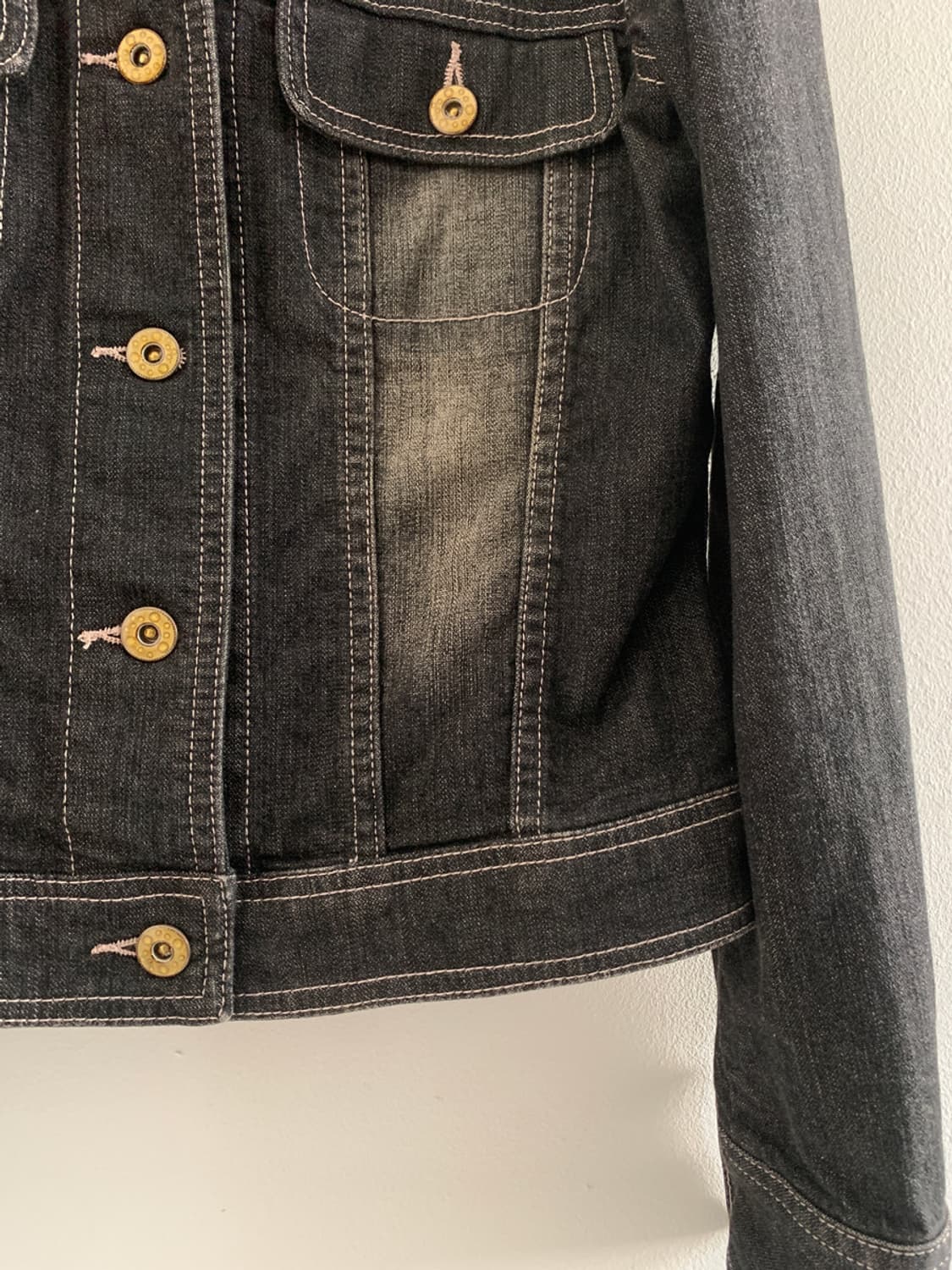 (Vintage)Black Denim Washed Jacket 상품이미지5
