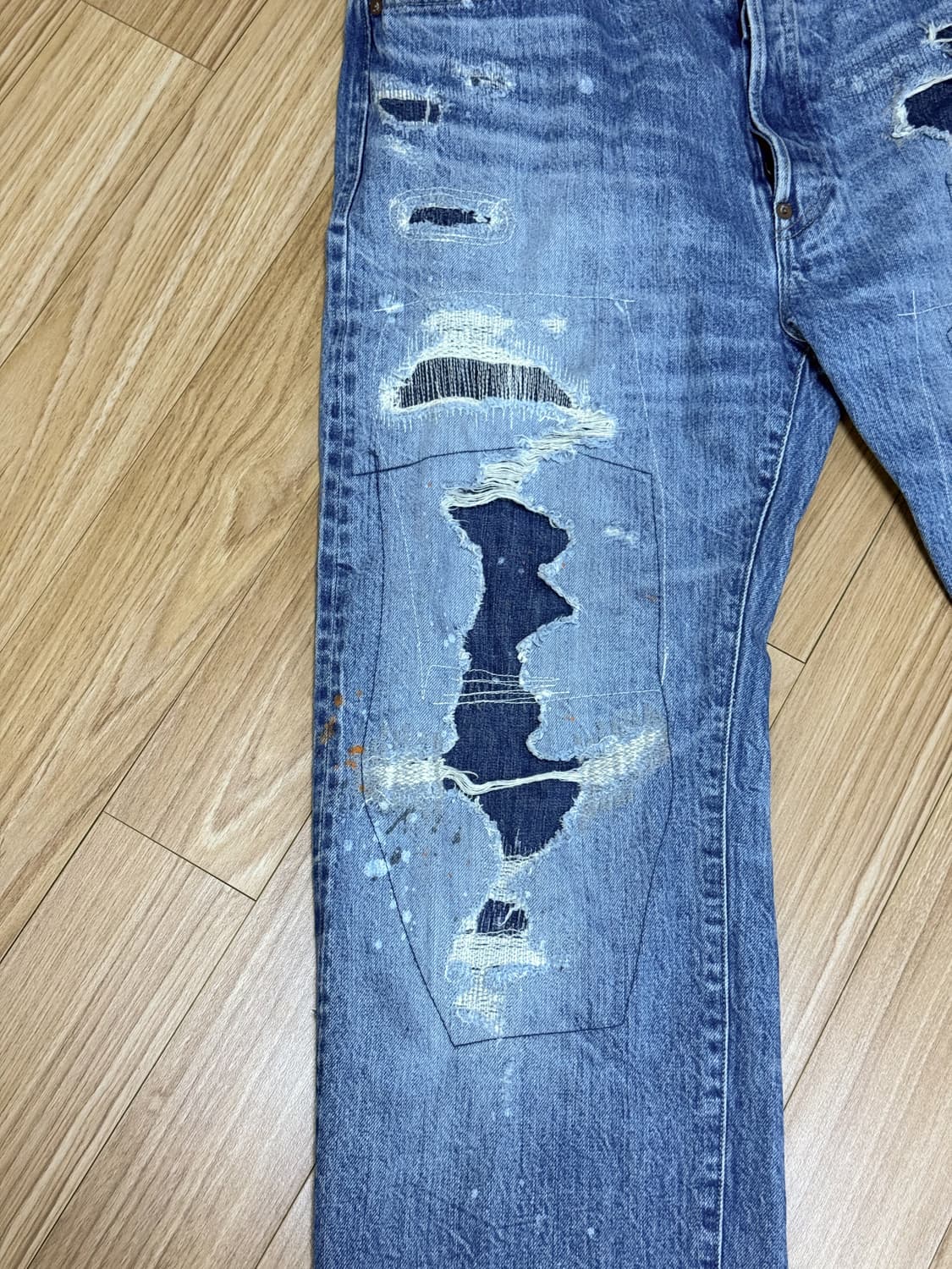 빅존 M103J 라보 한정판 리페어 데님 팬츠 상품이미지4