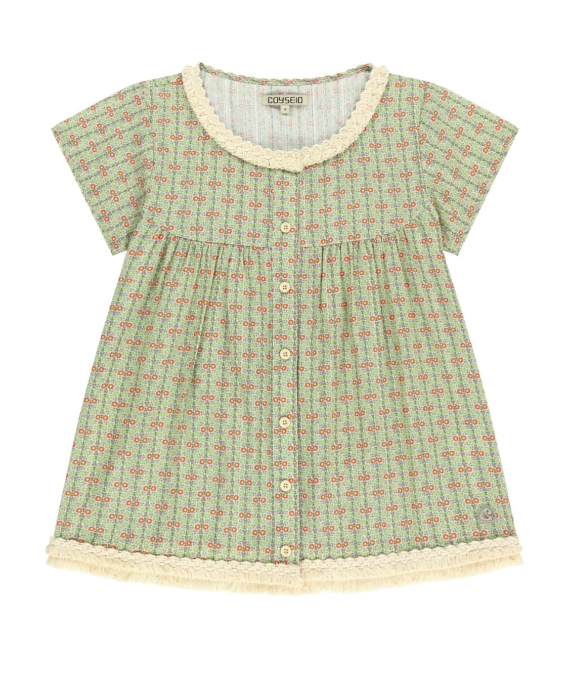 FRINGE SHIRRING BLOUSE LIGHT GREEN 상품이미지1