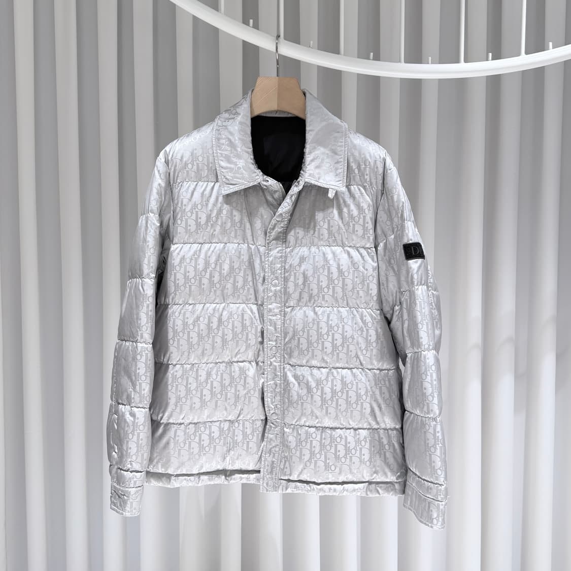 50 / 디올 오블리크 카라 퀄팅 실버 패딩 상품이미지1