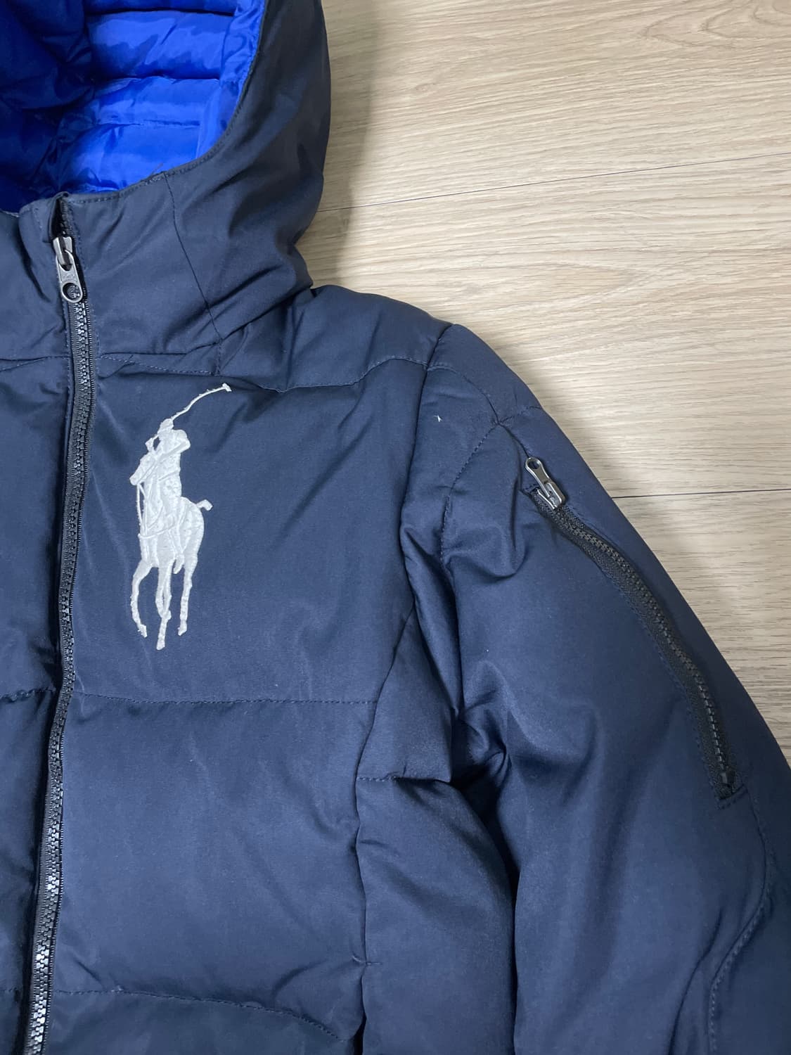 폴로 랄프 로렌 빅포니 후드 패딩 점퍼 네이비 상품이미지3