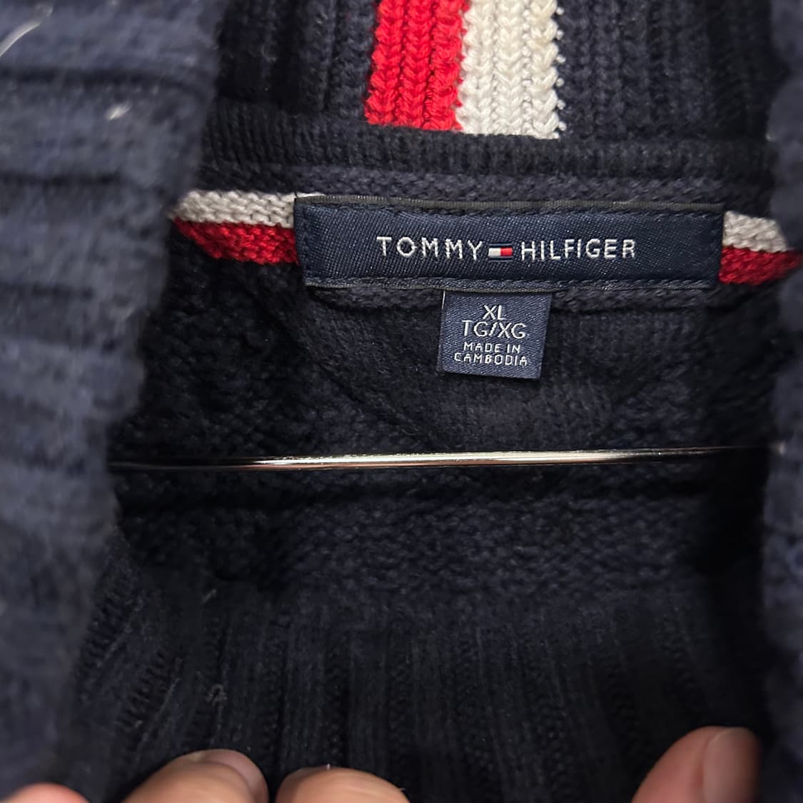 타미힐피거 헤비울 코튼 꽈배기 터틀넥 니트 상품이미지3