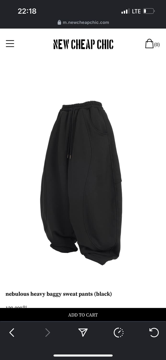 뉴치프시크디피배기팬츠 블랙 상품이미지1