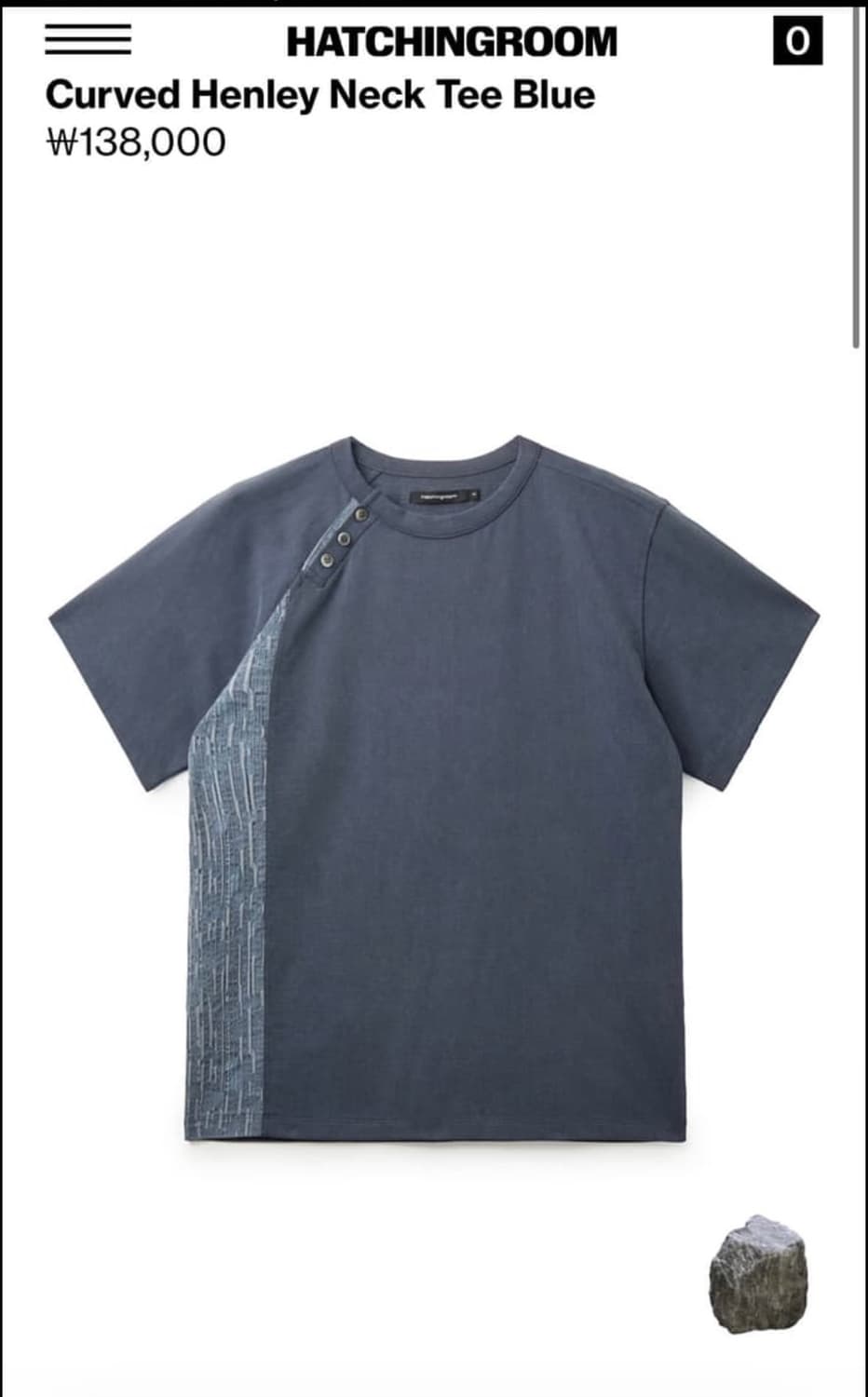 해칭룸curved henley neck tee blue(2.3)사이즈 상품이미지1