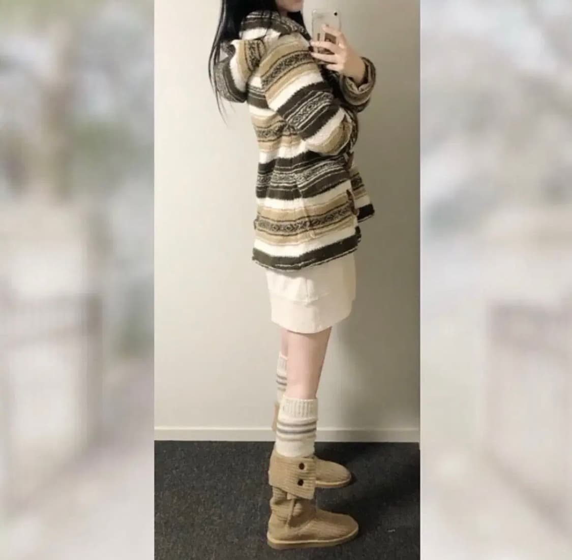 모리 카키브라운 떡코 부클 토글 버튼 아우터 카모메산장모리노가토지엉가게 상품이미지2