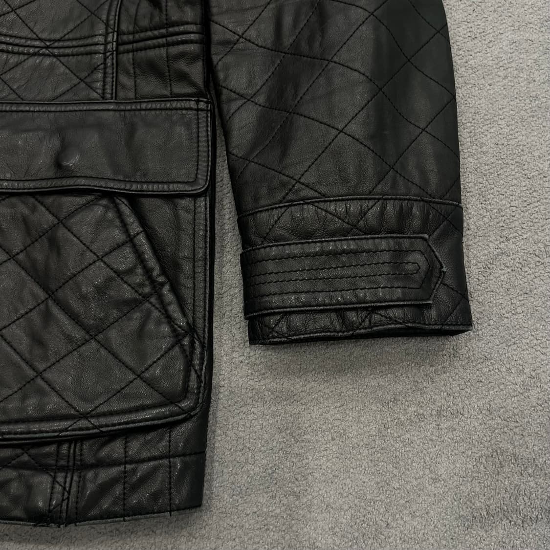 100 레노마 양가죽 퀄팅 레더 가죽 자켓 상품이미지3