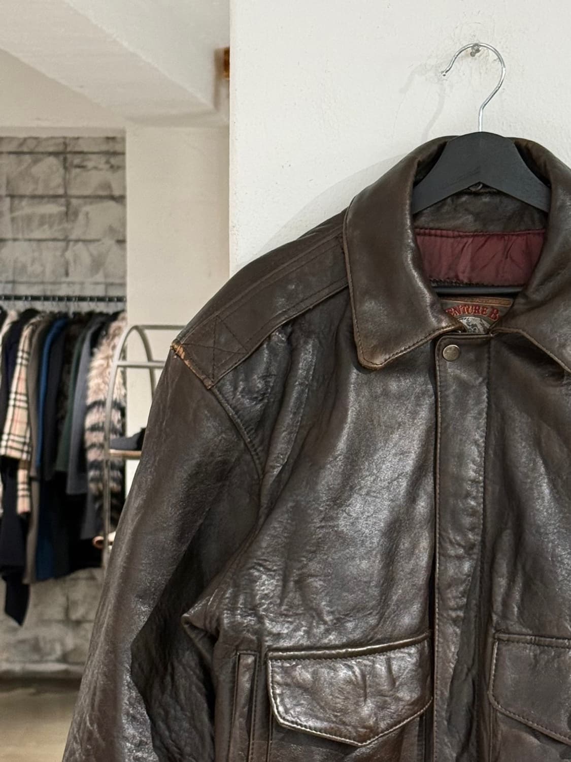 어드벤처 바운드 브라운 투 포켓 레더 자켓 상품이미지2