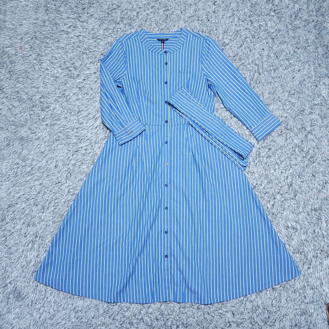 타미힐피거) M 여자 스트라이프 벨티드원피스 / 왕눈이샵 상품이미지1