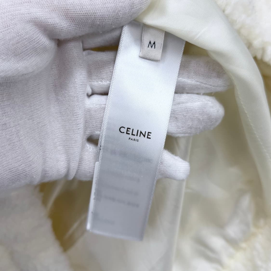 [미사용/M] 셀린느 오슬롯 플리스 후드 후리스 자켓 화이트 상품이미지6