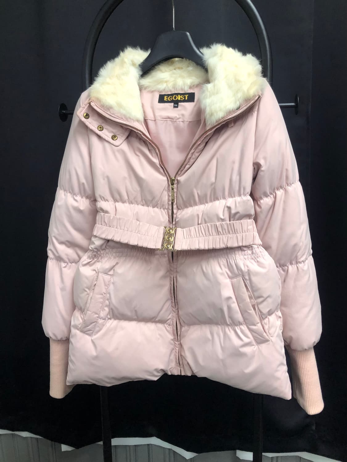 에고이스트 벨트패딩 핑크 벨티드 덕다운 패딩 상품이미지1