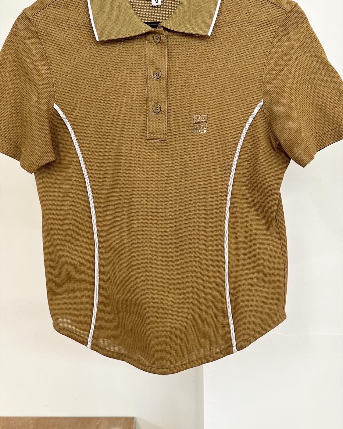 지방시 골프 베이지 라인 코튼 카라 하프티  상품이미지3