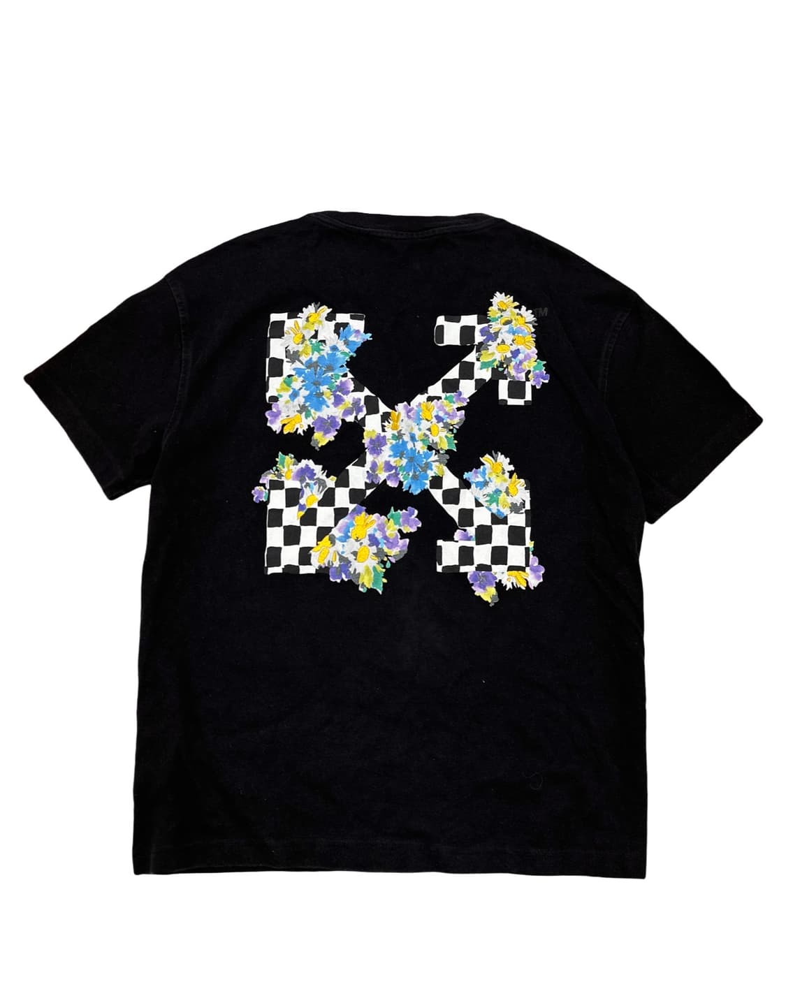 오프화이트 플라워 애로우 블랙 반팔티 상품이미지1