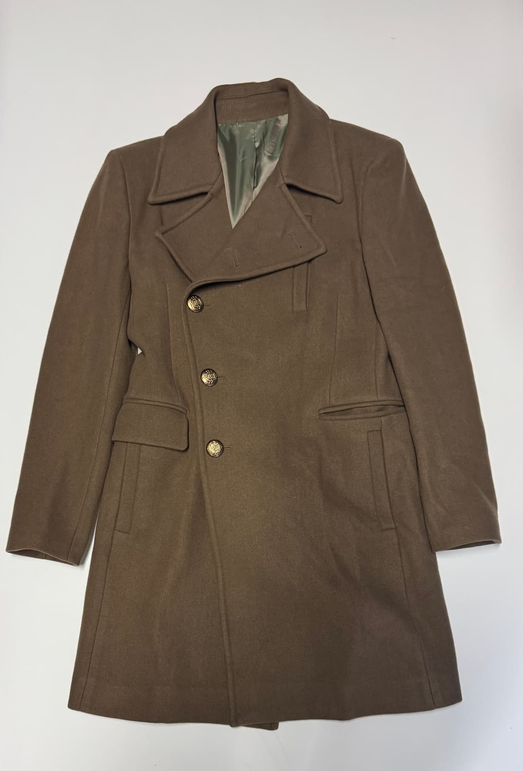 한섬 타임 Time 옴므 사선 금장 울 코트 M 상품이미지1