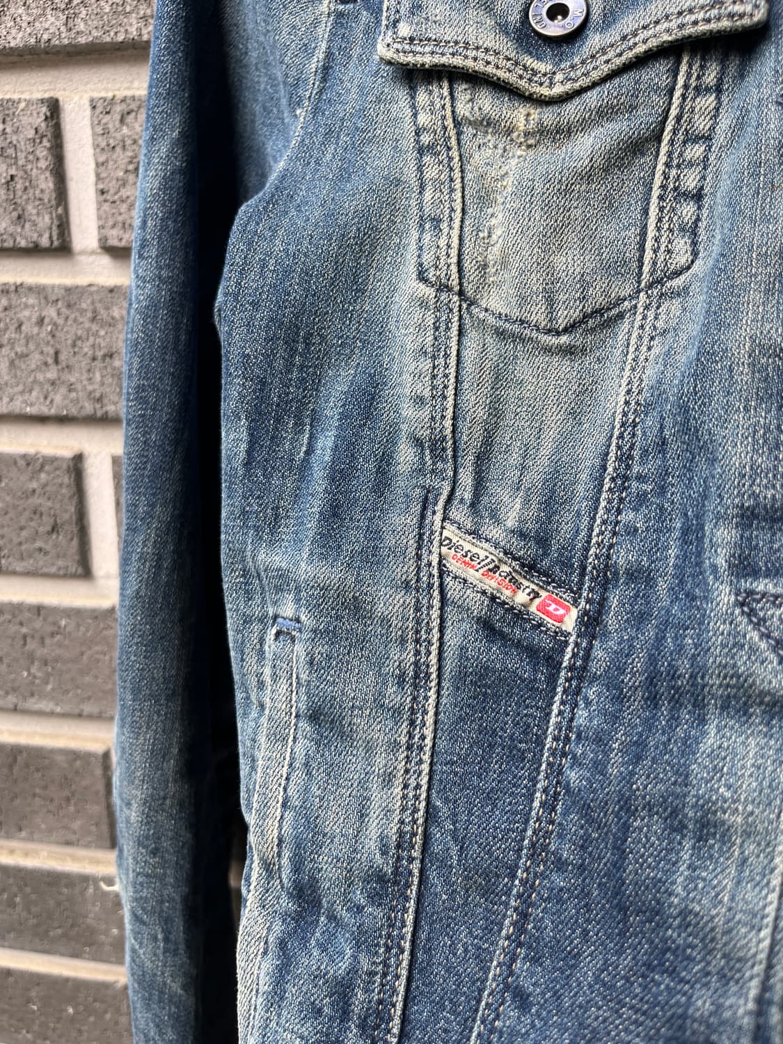 00s Diesel 디젤 엘보 립 데님 자켓 상품이미지5
