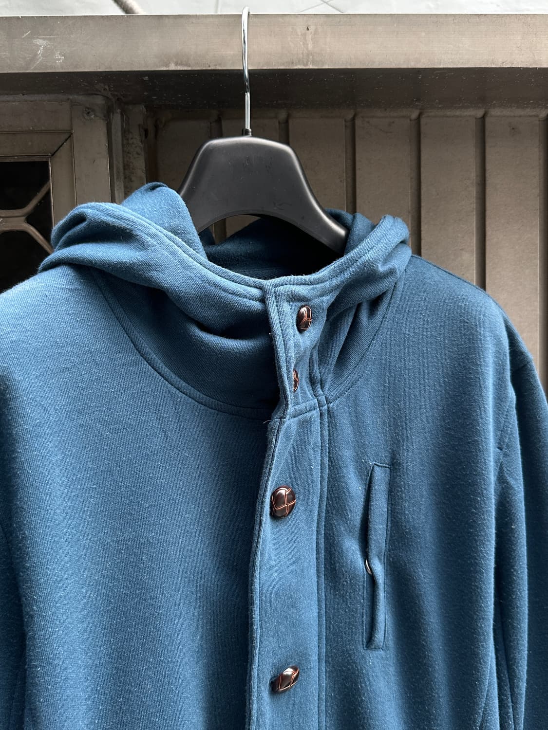 Chatty teal high neck horn button jacket 상품이미지5