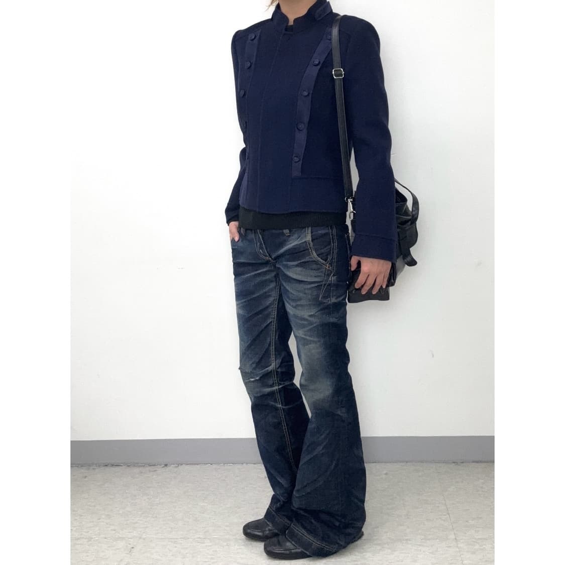 빈티지 네이비 울 자켓 상품이미지2
